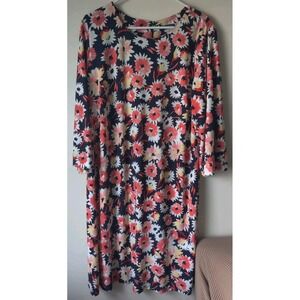 Tommy Hilfiger Women's Plus‎ Size 18W Floral Print Shift Dress 3/4 Split Sleeve
